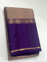 Load image into Gallery viewer, Classic Pastel Cocoa &amp; Vadamalli 2gm Zari Elegance Kanchipuram Handloom Silk Saree SS28432
