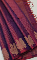 Load image into Gallery viewer, Classic Dark Onion Pink Handloom Soft Silk Saree SS27671
