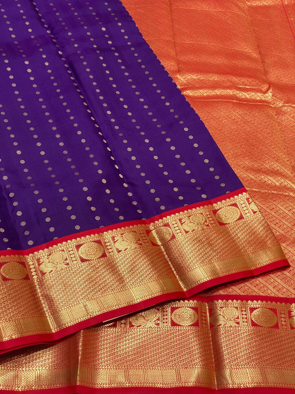 Classic Purple & Red Elegance Kanchipuram Silk Saree SS24212