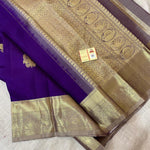 Load image into Gallery viewer, Classic Deep Violet  Kanchipuram Handloom Silk Saree SS26392
