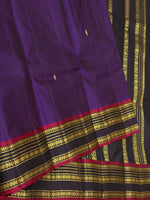 Load image into Gallery viewer, Classic Russian Violet &amp; Black Traditional Butta Kanchipuram Handloom Silk Saree SS26597
