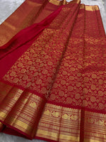 Load image into Gallery viewer, Classic Scarlet Red Bridal Elegance Kanchipuram Handloom Silk Saree SS26222
