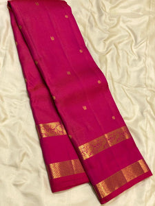 Classic Deep Pink 2gm Zari Vaira Oosi Kanchipuram Handloom Silk Saree SS26513