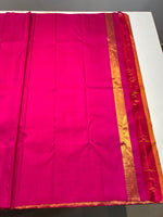 Load image into Gallery viewer, Classic Apricot Orange 1gm Zari Rising Temple Border Elegance Kanchipuram Handloom Silk Saree SS24135
