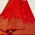Load image into Gallery viewer, Classic Scarlet Red 2gm Zari Temple Bridal Elegance Kanchipuram Handloom Silk Saree SS26583
