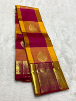 Load image into Gallery viewer, Classic Mustard &amp; Pink 2gm Zari Kanchipuram Handloom Silk Saree SS25570
