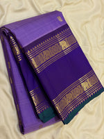 Load image into Gallery viewer, Classic Lavender &amp; Violet 2gm Zari Elegance Kanchipuram Handloom Silk Saree SS28288
