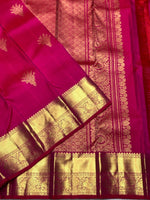 Load image into Gallery viewer, Classic Pinkish Magenta Elegance Kanchipuram Handloom Silk Saree SS25434
