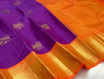 Load image into Gallery viewer, Classic Vadamalli &amp; Orange 1gm Zari Korvai Bridal Elegance Kanchipuram Handloom Silk Saree SS28115
