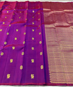 Load image into Gallery viewer, Classic Purple Pink 2gm Zari Elegance Kanchipuram Handloom Silk Saree SS25346
