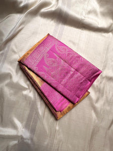 Classic Shimmer Gold & Vadamalli 2gm Zari Tissue Kanchipuram Handloom Silk Saree SS26398