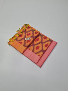 Deep Rose & Orange Double Warp Elegance Kanchipuram Handloom Silk Saree SS20568