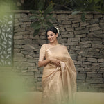 Load image into Gallery viewer, Classic Beige Elegance Tissue Silk Saree SS25260
