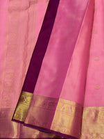 Load image into Gallery viewer, Classic Baby Pink &amp; Wine Red 2gm Zari Elegance Kanchipuram Handloom Silk Saree SS27084
