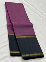 Load image into Gallery viewer, Classic Onion Pink &amp; Charcoal Black Elegance Handloom Soft Silk Saree SS24125
