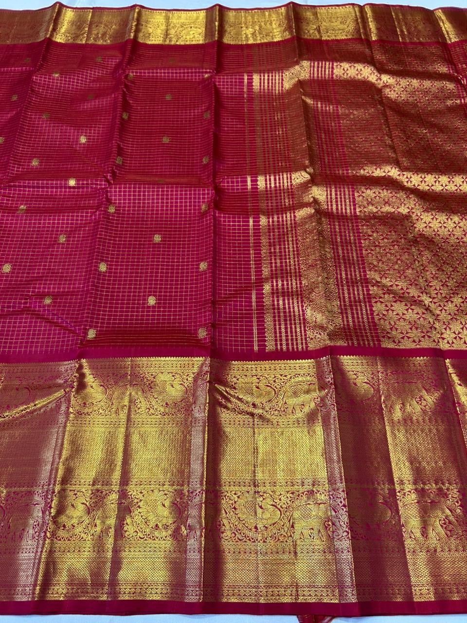 Classic Maroon Pink Elegance Kanchipuram Silk Saree SS23915