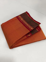 Load image into Gallery viewer, Classic Apricot Orange 1 gm Zari Elegance Kanchipuram Handloom Silk Saree SS20630
