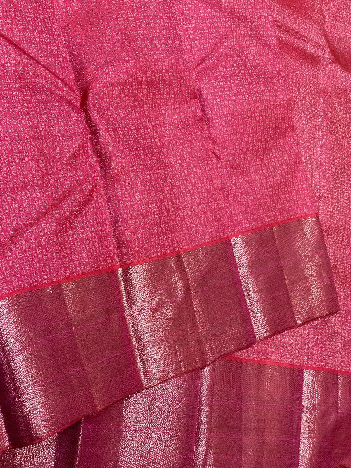 Classic Pink 2gm Antique Zari Bridal Elegance Kanchipuram Handloom Silk Saree SS25321