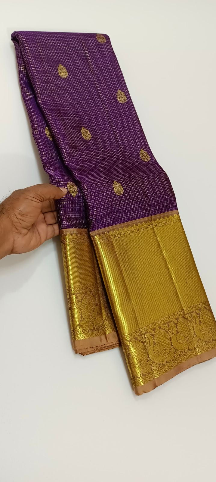 Classic Vadamalli Purple 2gm Zari Vaira Oosi Bridal Elegance Kanchipuram Handloom Silk Saree SS24462