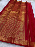 Load image into Gallery viewer, Classic Carmine Red Elegance Kanchipuram Handloom Silk Saree SS27368
