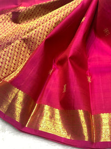 Classic Magenta Pink 2gm Zari Bridal Elegance Kanchipuram Handloom Silk Saree SS25368