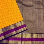 Load image into Gallery viewer, Classic Golden Yellow &amp; Wine Berry 1gm Zari Elegance Kanchipuram Handloom Silk Saree SS24712
