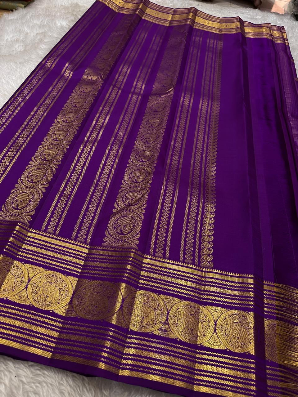 Classic Bright Vadamalli Purple Elegance Kanchipuram Handloom Silk Saree SS25403