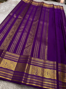 Classic Bright Vadamalli Purple Elegance Kanchipuram Handloom Silk Saree SS25403