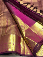 Load image into Gallery viewer, Classic Wine Pink 2gm Zari Bridal Elegance Kanchipuram Handloom Silk Saree SS25270
