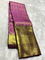 Load image into Gallery viewer, Classic Creamy Pink &amp; Mahogany Red 2gm Zari Kanchipuram Handloom Silk Saree SS26004

