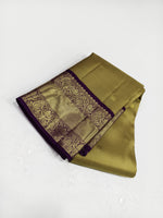 Load image into Gallery viewer, Classic Olive Green &amp; Vadamalli 2gm Zari Kanchipuram Handloom Silk Saree SS26190

