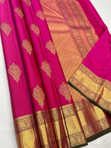 Classic Magenta Kanchipuram Handloom Silk Saree SS25622