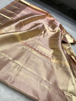 Load image into Gallery viewer, Pastel Pink &amp; Cream Dual Toned 2gm Zari Bridal Elegance Kanchipuram Handloom Silk Saree SS25446
