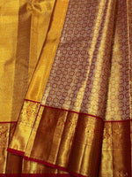 Load image into Gallery viewer, Classic Gold &amp; Red 2gm Zari Brocade Tissue Bridal Elegance Kanchipuram Handloom Silk Saree SS26663
