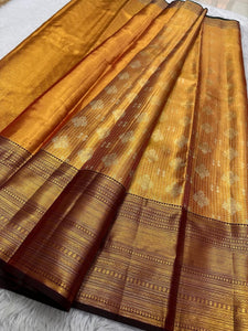 Classic Golden Yellow Elegance Kanchipuram Handloom Silk Saree SS23610