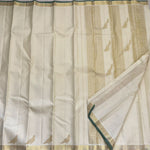 Load image into Gallery viewer, Classic Butter Cream 1gm Zari Vaira Oosi Checks Bridal Elegance Kanchipuram Handloom Silk Saree SS28215
