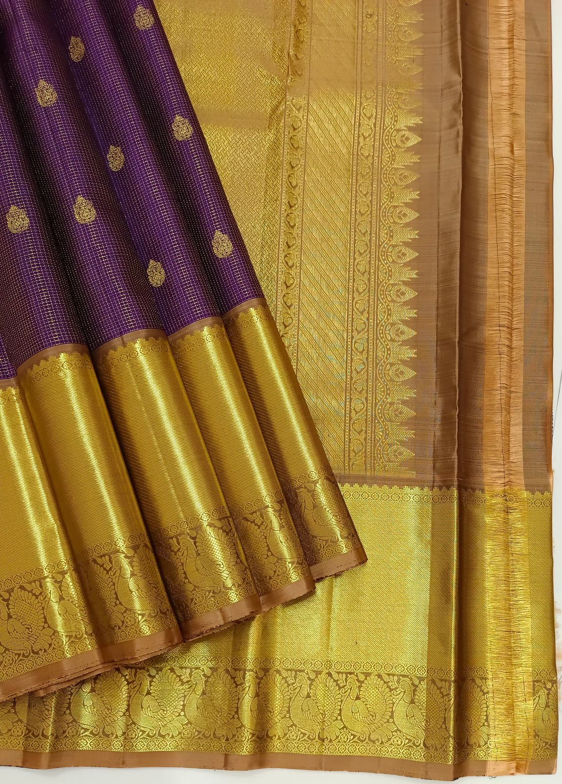 Classic Vadamalli Purple 2gm Zari Vaira Oosi Bridal Elegance Kanchipuram Handloom Silk Saree SS24462