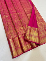 Load image into Gallery viewer, Classic Wine Fuchsia Elegance Kanchipuram Handloom Silk Saree SS24697
