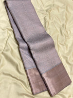 Load image into Gallery viewer, Pastel Grey 2gm Antique Zari Bridal Elegance Kanchipuram Handloom Silk Saree SS25326
