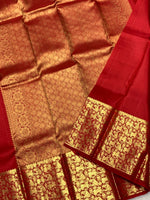 Load image into Gallery viewer, Classic Carmine Red 2gm Zari Bridal Elegance Kanchipuram Handloom Silk Saree SS25766
