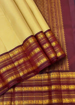 Load image into Gallery viewer, Creamy Beige &amp; Barn Maroon 2gm Elegance Kanchipuram Handloom Silk Saree SS20543
