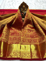 Load image into Gallery viewer, Classic Brick Red 2gm Zari Bridal Elegance Kanchipuram Handloom Silk Saree SS25369

