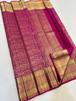 Load image into Gallery viewer, Classic Wine Fuchsia Pink Elegance Kanchipuram Handloom Silk Saree SS24693
