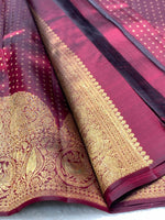 Load image into Gallery viewer, Classic Maroon 2gm Zari Elegance Kanchipuram Handloom Silk Saree SS27997
