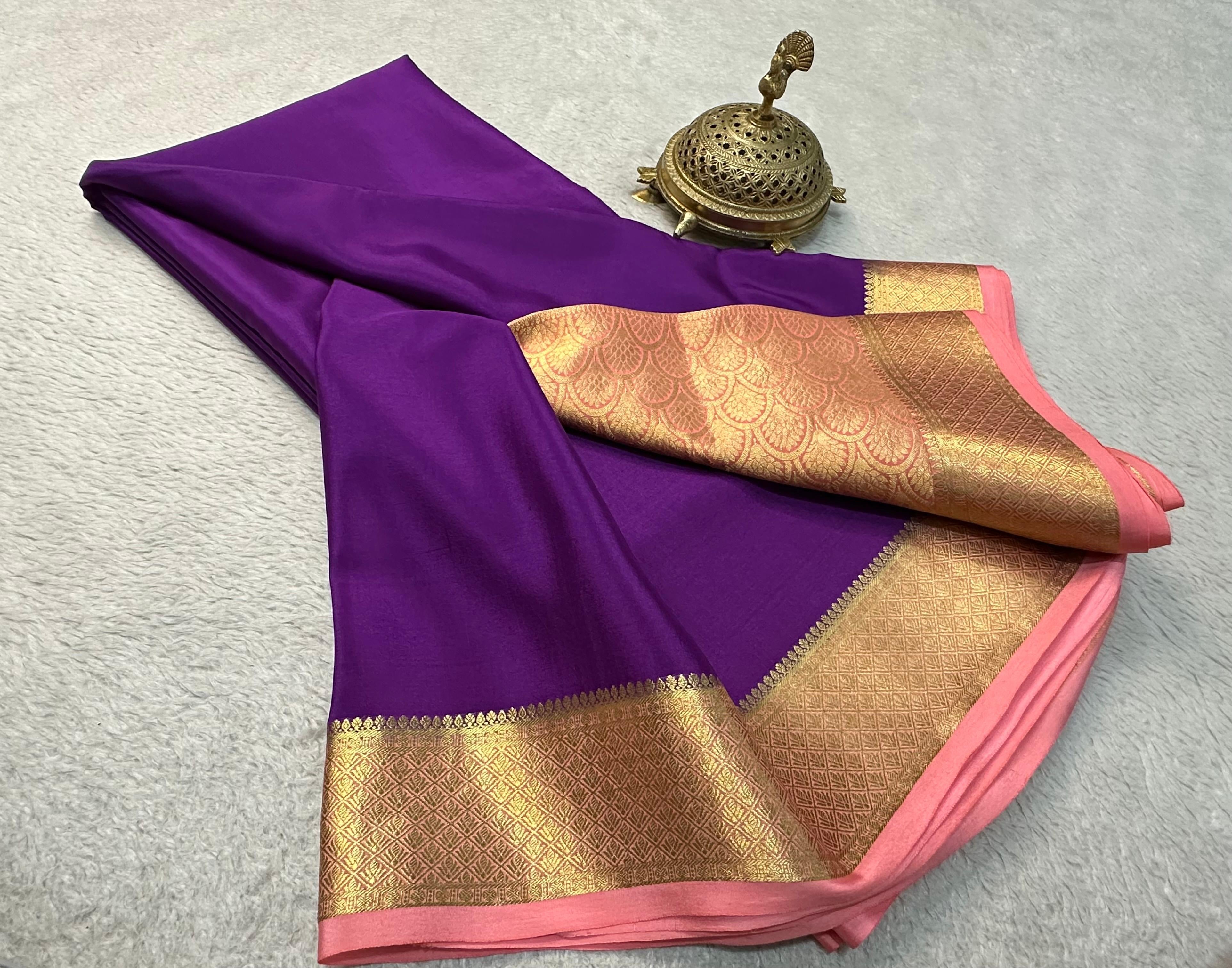 Classic Vadamalli & Peachy Rose Elegance Mysore Silk Saree SS24643