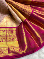 Load image into Gallery viewer, Pastel Pink &amp; Ruby Pink 2gm Zari Bridal Elegance Kanchipuram Handloom Silk Saree SS25284
