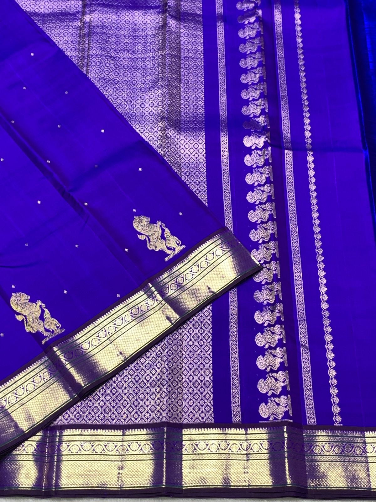 Classic Robin Blue 2gm Zari Kanchipuram Handloom Silk Saree SS26500