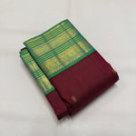 Load image into Gallery viewer, Classic Mahogany Red &amp; Green Vaira Oosi 2gm Zari Kanchipuram Handloom Silk Saree SS25938

