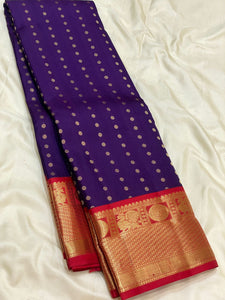 Classic Purple & Red Elegance Kanchipuram Silk Saree SS24212