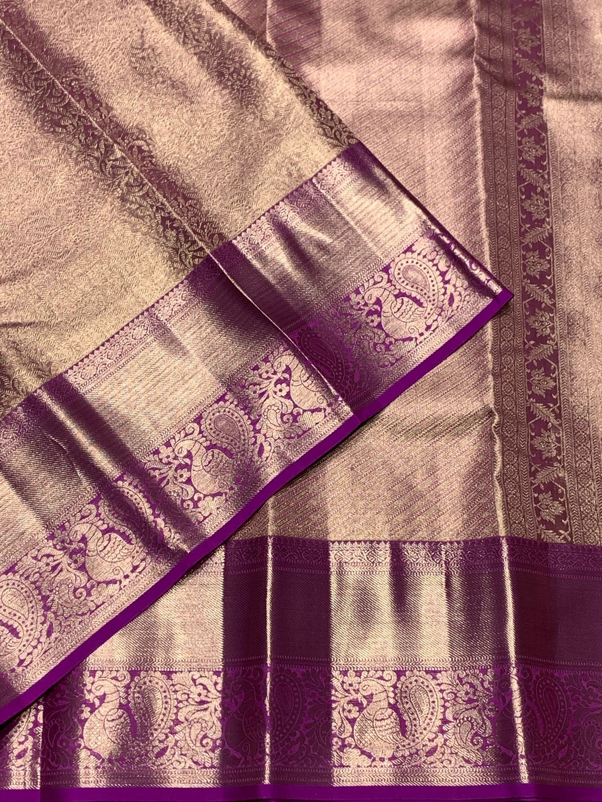 Classic Rhubarb Purple 2gm Zari Bridal Elegance Kanchipuram Handloom Silk Saree SS24821